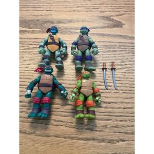 TMNT 2012 Nickelodeon Action Figure Lot Michelangelo Donatello Raphael Leonardo